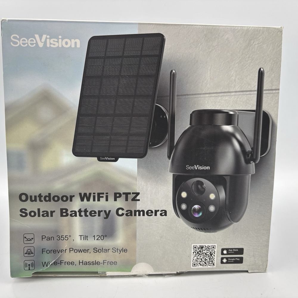 SeeVision Security Camera System Outdoor WiFi PTZ Solar Battery Camera ZY-C8